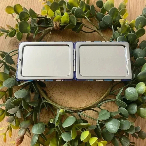 🆕 Evil Eye Themed Printed Rectangle Pocket Mirror Blue🆕 - Picture 3 of 4